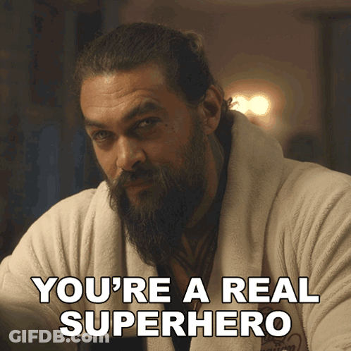 Bearded Man In White Robe Saying You're A Real Superhero GIF