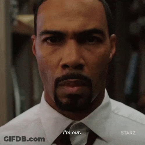 Bearded Man In White Shirt And Tie Says Im Out GIF