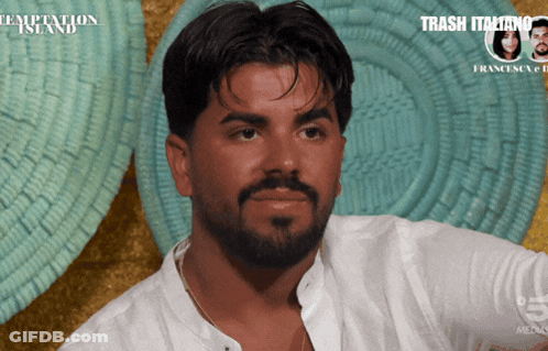 Bearded Man In White Shirt On Temptation Island GIF