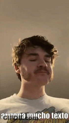 Bearded Man In White Shirt Saying Arizona Mucho Texto GIF