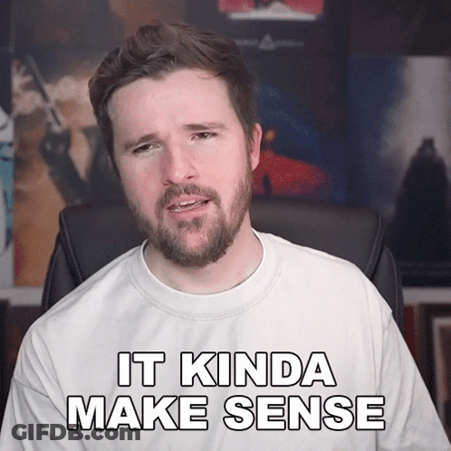 Bearded Man In White Shirt Saying It Kinda Make Sense GIF