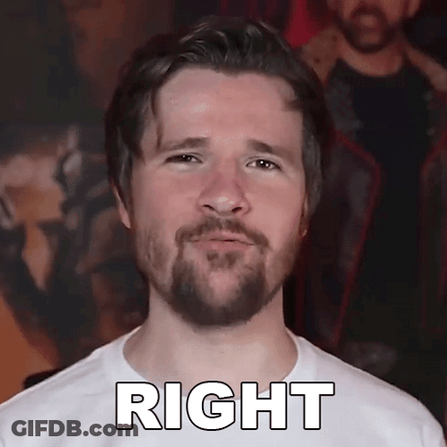 Bearded Man In White Shirt Saying Right GIF