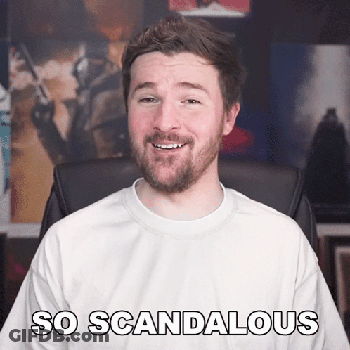 Bearded Man In White Shirt Saying So Scandalous GIF