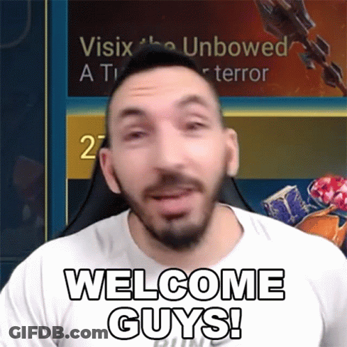 Bearded Man In White Shirt Saying Welcome Guys GIF
