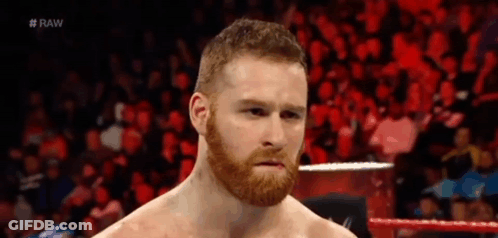 Bearded Man In Wrestling Ring With Crowd GIF