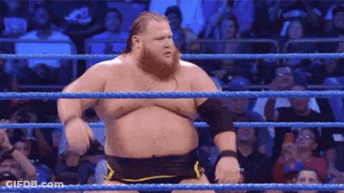 Bearded Man In Wrestling Ring With Crowd GIF