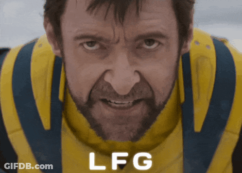 Bearded Man In Yellow And Blue Vest LFG GIF