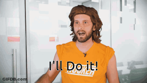 Bearded Man In Yellow Shirt I'll Do It GIF