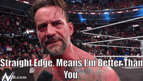 Bearded Man Into Microphone Straight Edge Means I'm Better Than You GIF