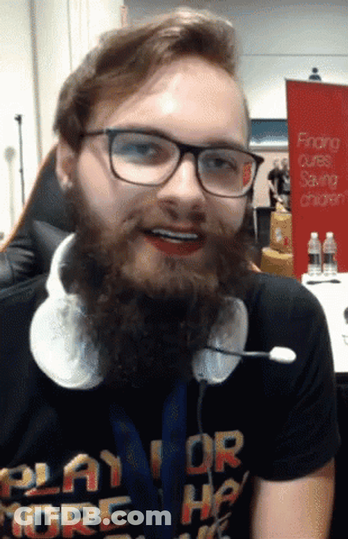 Bearded Man Kiss And Heart Hands GIF
