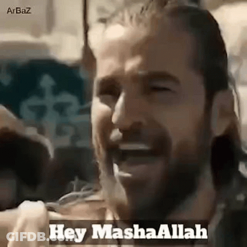 Bearded Man Laughing Saying Hey Mashaallah GIF