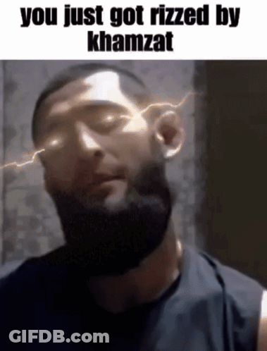 Bearded Man Lightning Eyes You Just Got Rized By Khamzat GIF