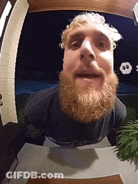 Bearded Man Looking At Camera With Skull GIF