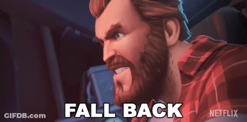 Bearded Man Looking At Computer Saying Fall Back GIF