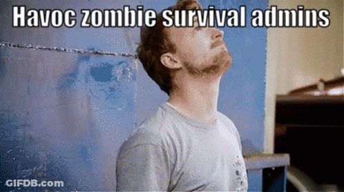 Bearded Man Looking Up Havoc Zombie Survival Admins GIF