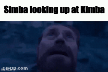 Bearded Man Looking Up Simba Looking Up At Kimba GIF