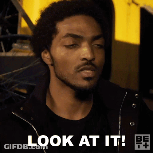 Bearded Man Making Face Says Look At It GIF