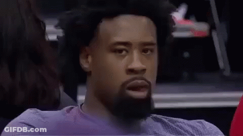 Bearded Man Making Funny Face At Basketball Game GIF