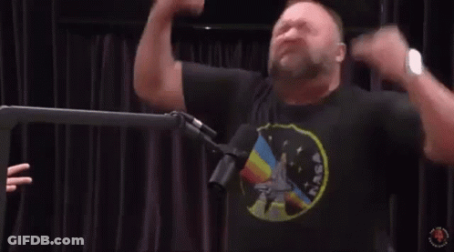 Bearded Man Making Funny Face At Microphone GIF