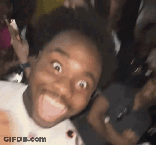 Bearded Man Making Funny Face At Party GIF