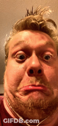 Bearded Man Making Funny Face GIF
