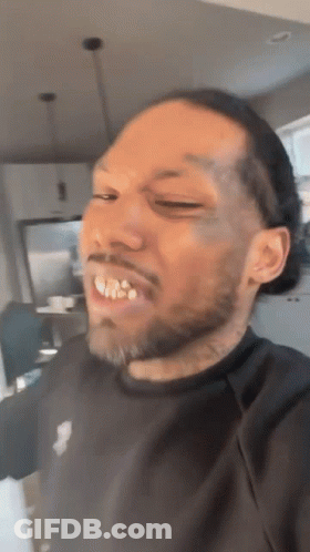 Bearded Man Making Funny Face Eyes Closed Mouth Open GIF