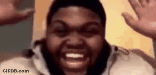 Bearded Man Making Funny Face Hands Up GIF