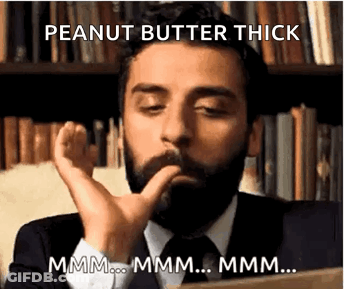 Bearded Man Making Funny Face Peanut Butter Thick GIF