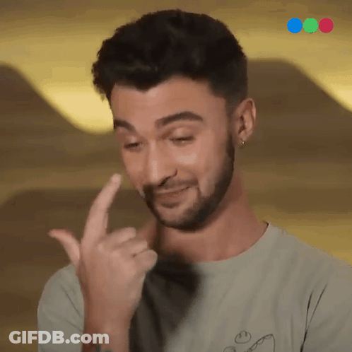 Bearded Man Making Funny Face Pointing GIF