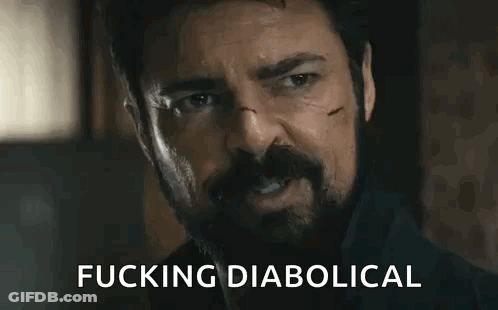 Bearded Man Making Funny Face Saying Fucking Diabolical GIF