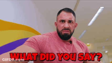 Bearded Man Making Funny Face Saying What Did You Say GIF