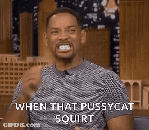 Bearded Man Making Funny Face Saying When That Pussycat Squirt GIF