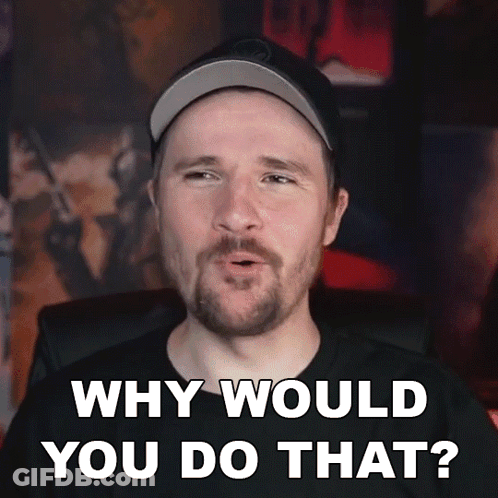 Bearded Man Making Funny Face Saying Why Would You Do That GIF