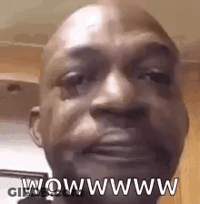 Bearded Man Making Funny Face Saying Wowwww GIF