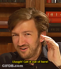 Bearded Man Making Funny Face Says Uugh Get It Out Of Here GIF