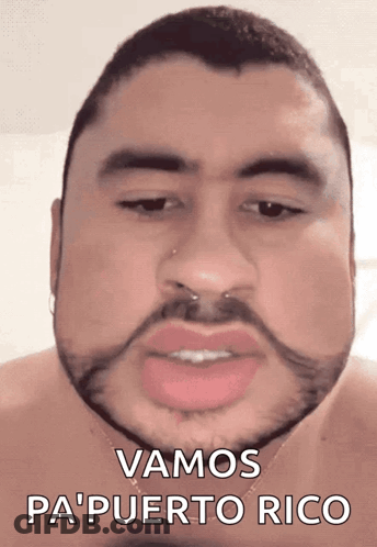 Bearded Man Making Funny Face Vamos Pa Puerto Rico GIF