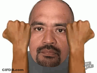 Bearded Man Making Funny Face With Hands GIF