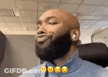 Bearded Man Making Funny Face With Tongue Out GIF