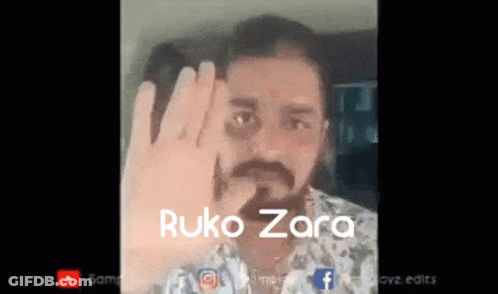 Bearded Man Making Stop Sign Ruko Zara GIF