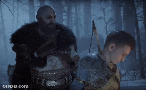 Bearded Man Next To Boy In Armor GIF