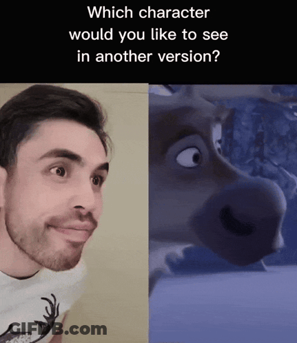 Bearded Man Next To Reindeer Picture GIF