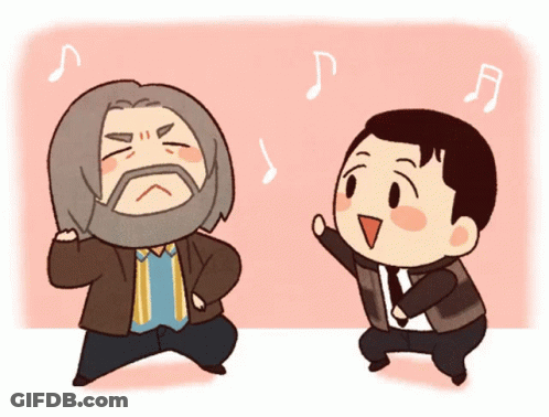 Bearded Man Next To Smaller Man GIF