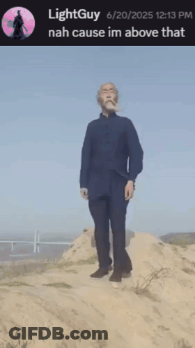Bearded Man On Hill With Bridge And Lightguy Notification GIF