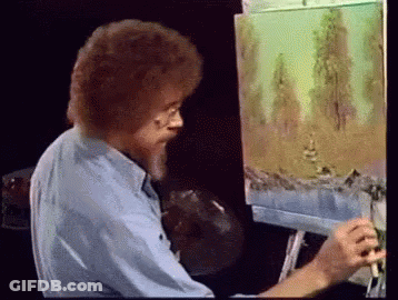 Bearded Man Painting Trees GIF