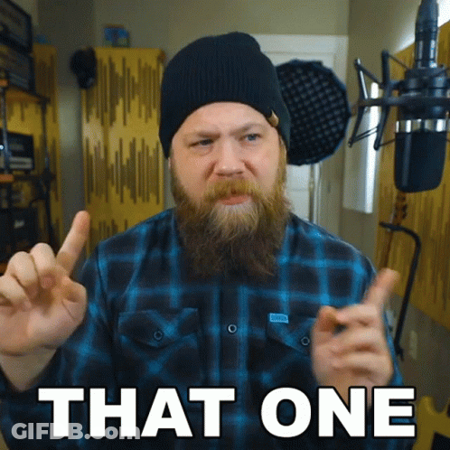 Bearded Man Plaid Beanie Says That One GIF