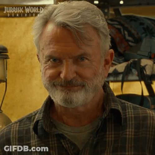 Bearded Man Plaid Shirt Smiling Jurassic World Dominion GIF