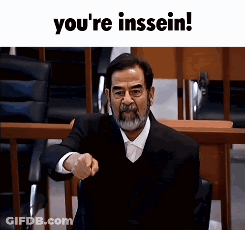 Bearded Man Pointing At Camera Saying You're Insein GIF