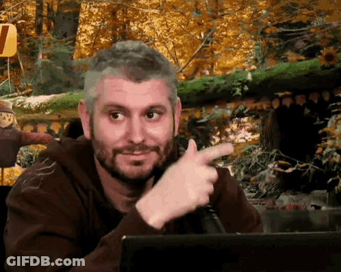 Bearded Man Pointing At Computer GIF