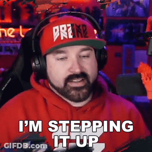 Bearded Man Red Hoodie I'm Stepping It Up GIF