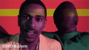 Bearded Man Red Yellow Background GIF
